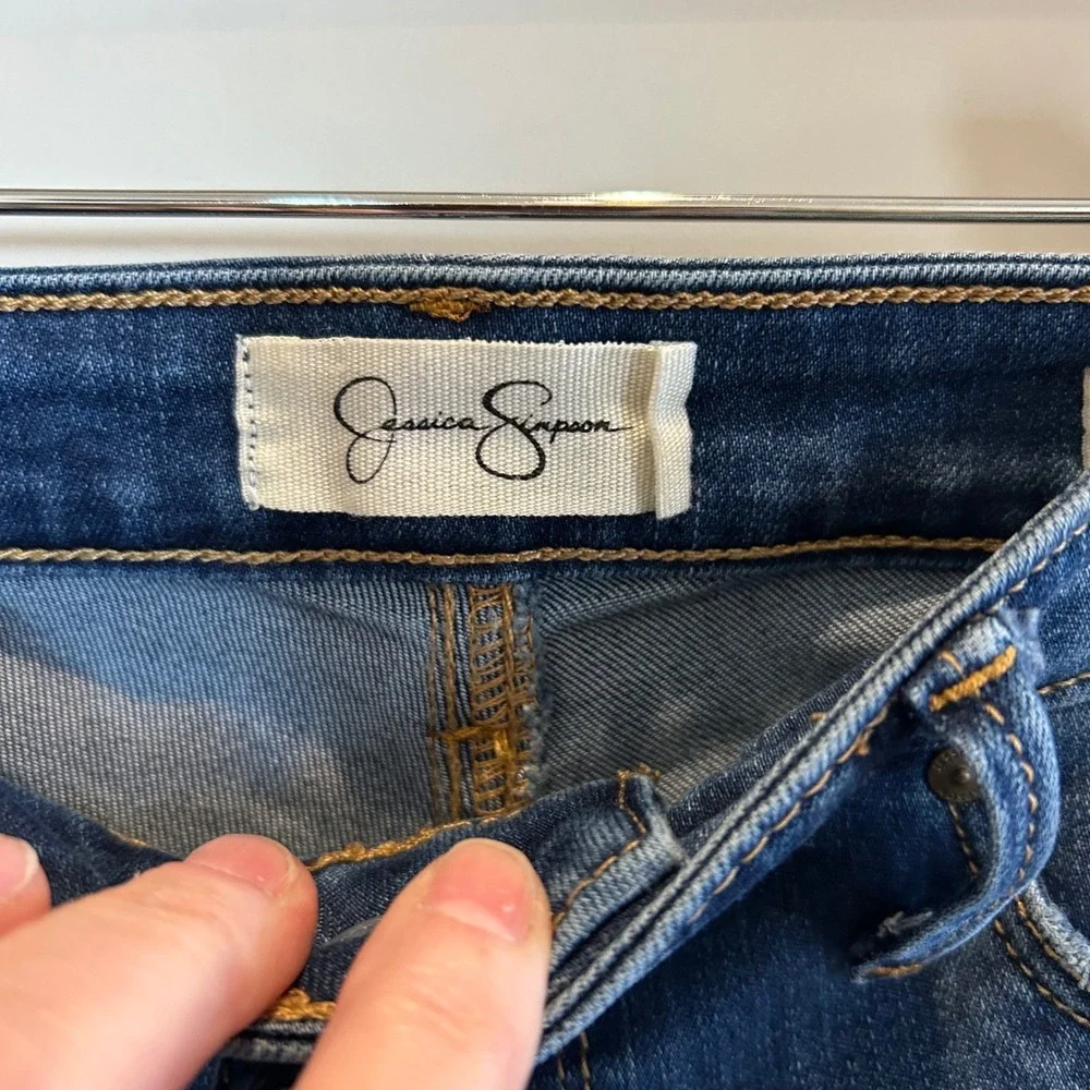 Jessica Simpson Kiss Me Super Skinny Jeans Dark Wash Blue Stretch Size 26 - Picture 2 of 10